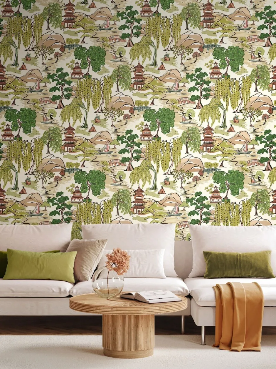 Behang*Ohpopsi Oka 10M Wallpaper Evergreen