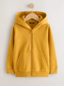Sweaters En Hoody´S*Next Okergeel - Effen hoodie met doorlopende rits (3-16 jr)