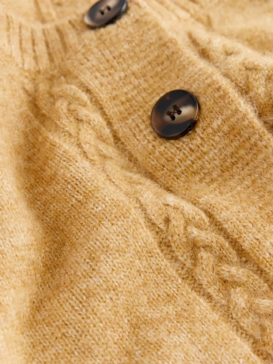 Gebreide Kleding*Laura Ashley - Cable Knit Cardigan Okergeel