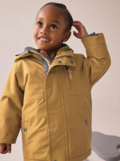 Jassen, Jacks En Kinderwagenpakjes|Schoolkleding*Next Okergeel - Waterdichte parka met borgvoering (3mnd -7jr)
