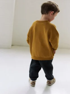Truien En Breisels|Sets En Combisets|Next Okergeel/Antraciet boerderij - Set met sweatshirt en joggingbroek (3mnd -7jr)