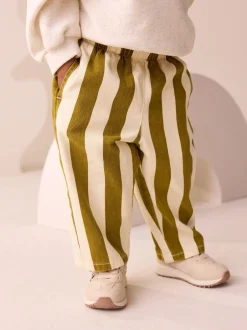 Broeken En Leggings|Next - Gestreepte broek (3mnd-7jr) Olijfgroen