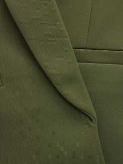 Kostuums En Werkkleding*Next Olijfgroen - Ruimvallend blazer met gerimpelde mouwen