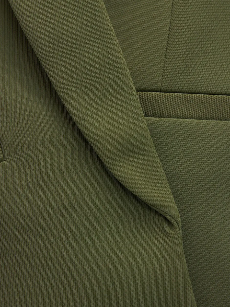 Kostuums En Werkkleding*Next Olijfgroen - Ruimvallend blazer met gerimpelde mouwen
