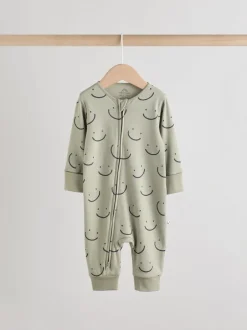 Multipacks|Babypakjes En Babypyjama's|Next - Set van 3 babypyjama's (0-3jr) Olijfgroen