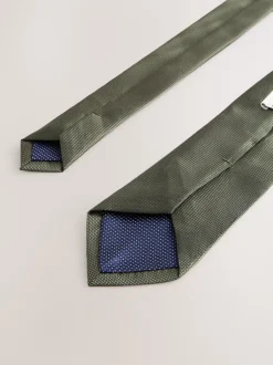 Stropdassen En Pochets*Next Olijfgroen - Smal - Stropdas met textuur