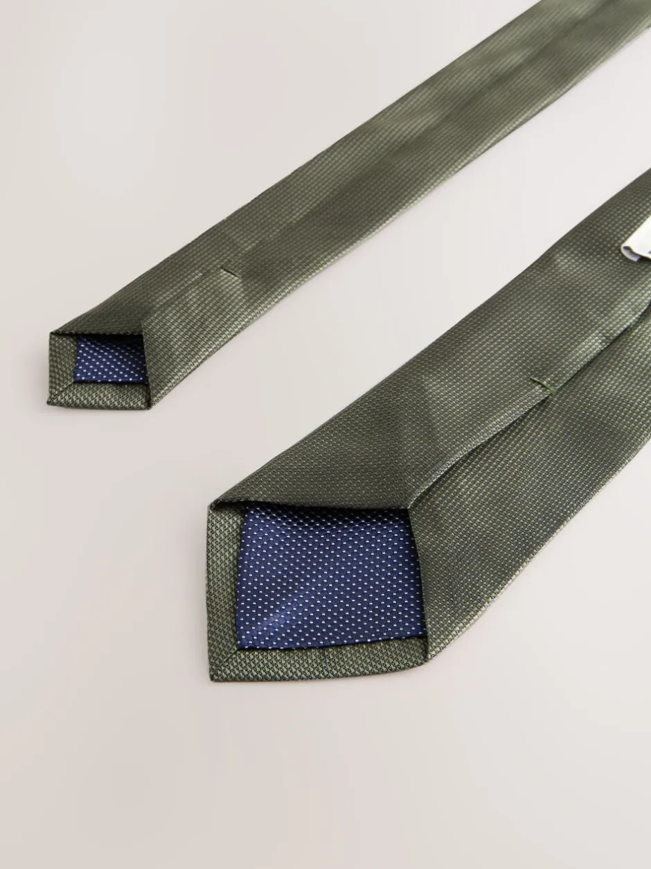 Stropdassen En Pochets*Next Olijfgroen - Smal - Stropdas met textuur