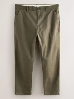 Broeken En Chino's|Next Olijfgroen - Straight fit - Stretchy chino