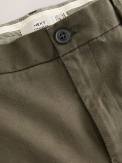 Broeken En Chino's|Next Olijfgroen - Straight fit - Stretchy chino