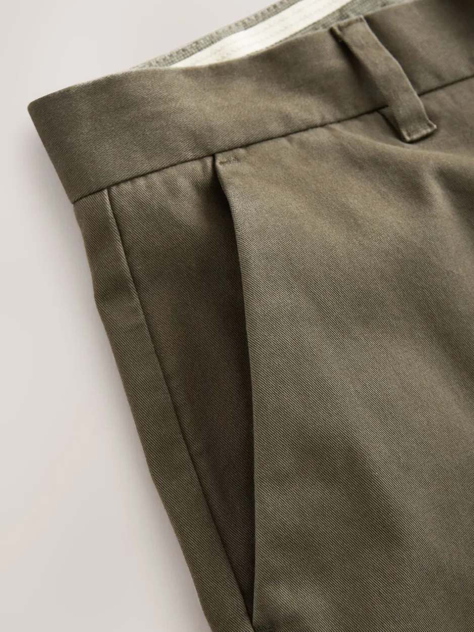 Broeken En Chino's|Next Olijfgroen - Straight fit - Stretchy chino