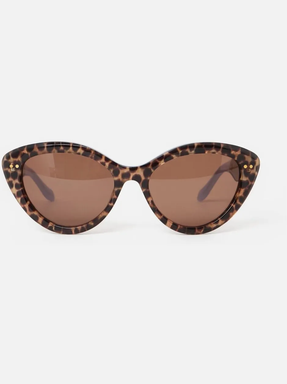 Zonnebril|Oliver Bonas Leopard Print Cat Eye Acetate Sunglasses