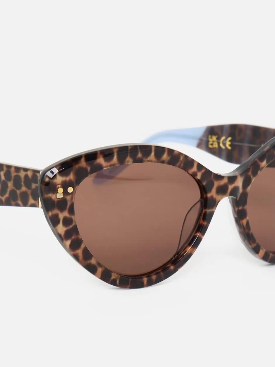 Zonnebril|Oliver Bonas Leopard Print Cat Eye Acetate Sunglasses