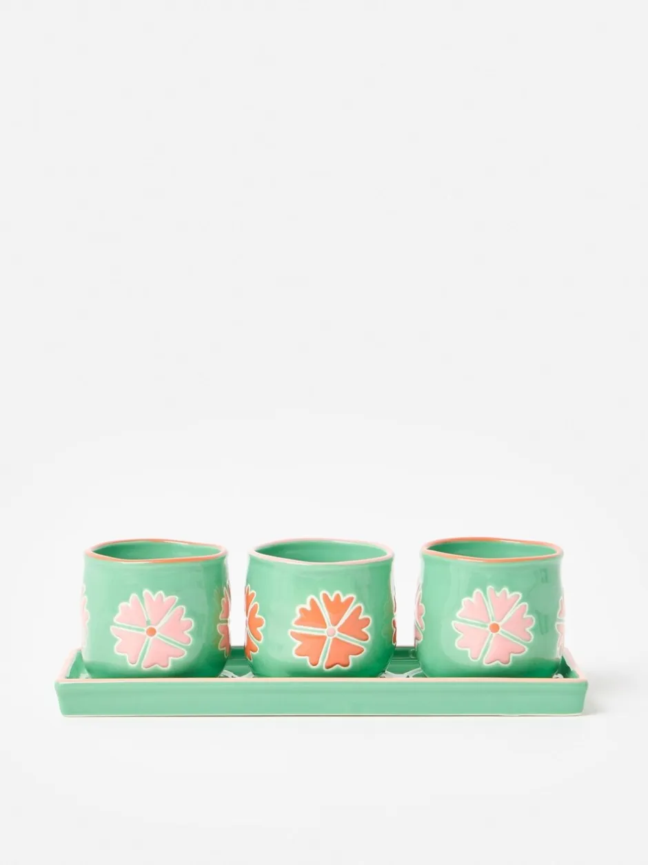Vazen*Oliver Bonas Set of 3 Flor Mini Plant Pots