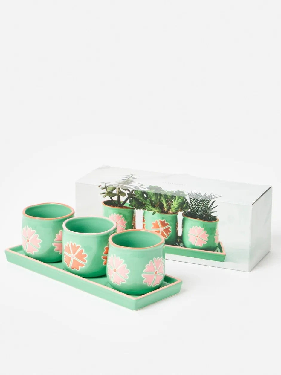 Vazen*Oliver Bonas Set of 3 Flor Mini Plant Pots