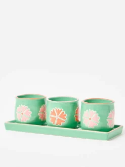 Vazen*Oliver Bonas Set of 3 Flor Mini Plant Pots