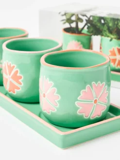 Vazen*Oliver Bonas Set of 3 Flor Mini Plant Pots