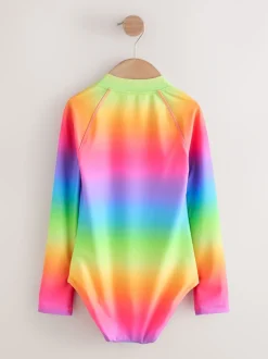 Badkleding|Next Ombré regenboog - Long Sleeve Sunsafe Swimsuit (3mths-16yrs)
