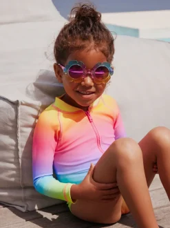Badkleding|Next Ombré regenboog - Long Sleeve Sunsafe Swimsuit (3mths-16yrs)