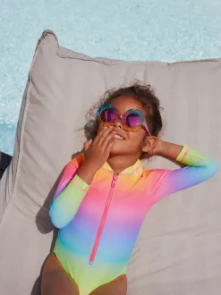 Badkleding|Next Ombré regenboog - Long Sleeve Sunsafe Swimsuit (3mths-16yrs)