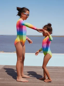 Badkleding|Next Ombré regenboog - Long Sleeve Sunsafe Swimsuit (3mths-16yrs)