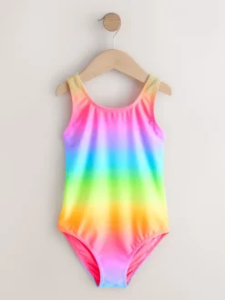Badkleding|Next - Scoop Neck Swimsuit (3-16yrs) Ombré regenboog