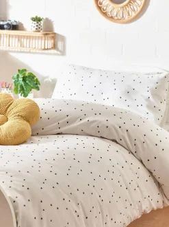 Kinderbeddengoed*Next Omkeerbare dekbedovertrek- en kussensloopset Zwart-wit met hartjes