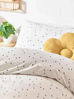 Kinderbeddengoed*Next Omkeerbare dekbedovertrek- en kussensloopset Zwart-wit met hartjes