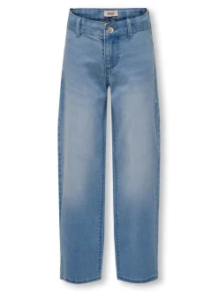 Jeans*ONLY KIDS ONLY jeans met wijde pijpen, stretch en verstelbare taille
