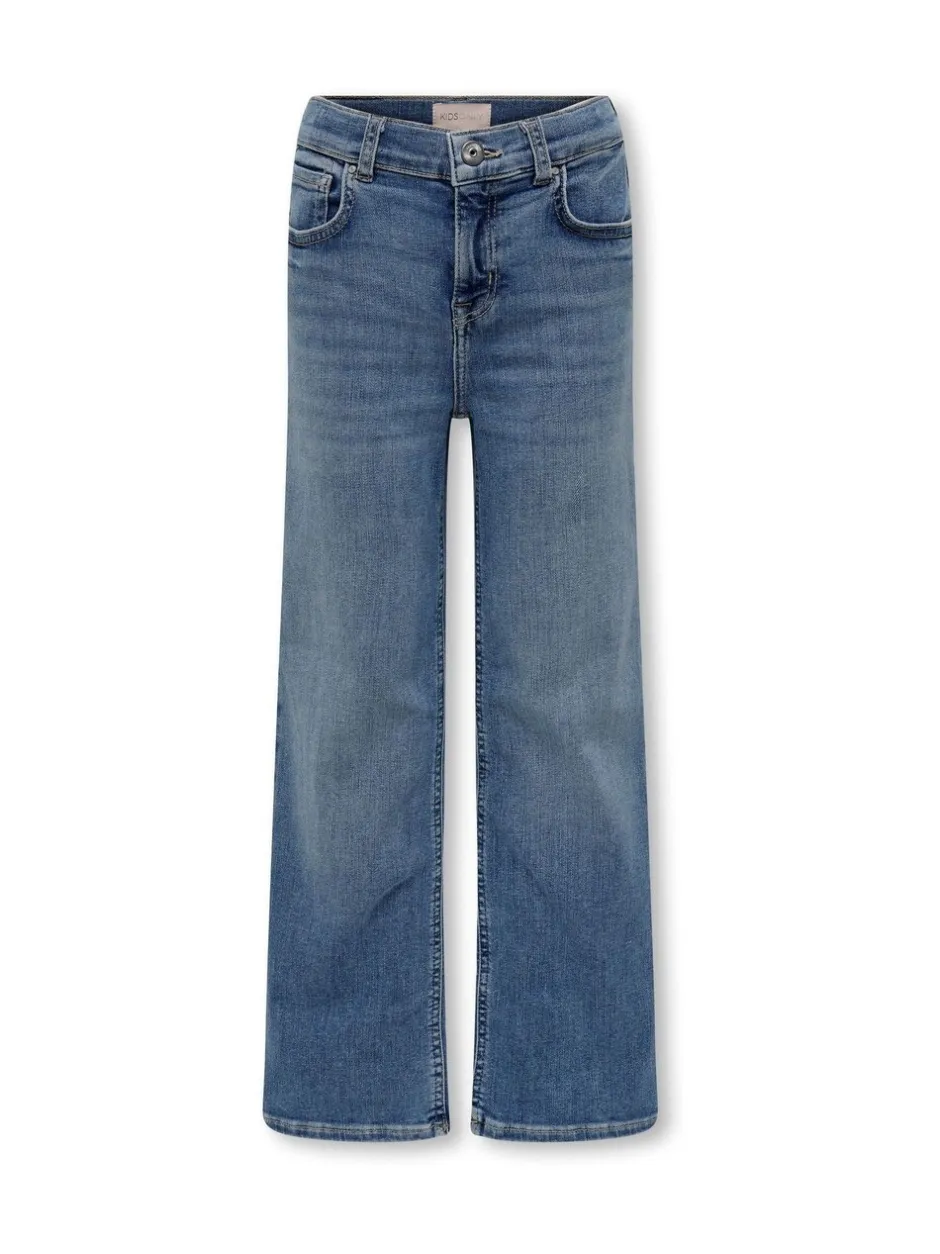 Jeans|ONLY KIDS Blauwe Comfort Stretch Jeans met Wijde Pijpen