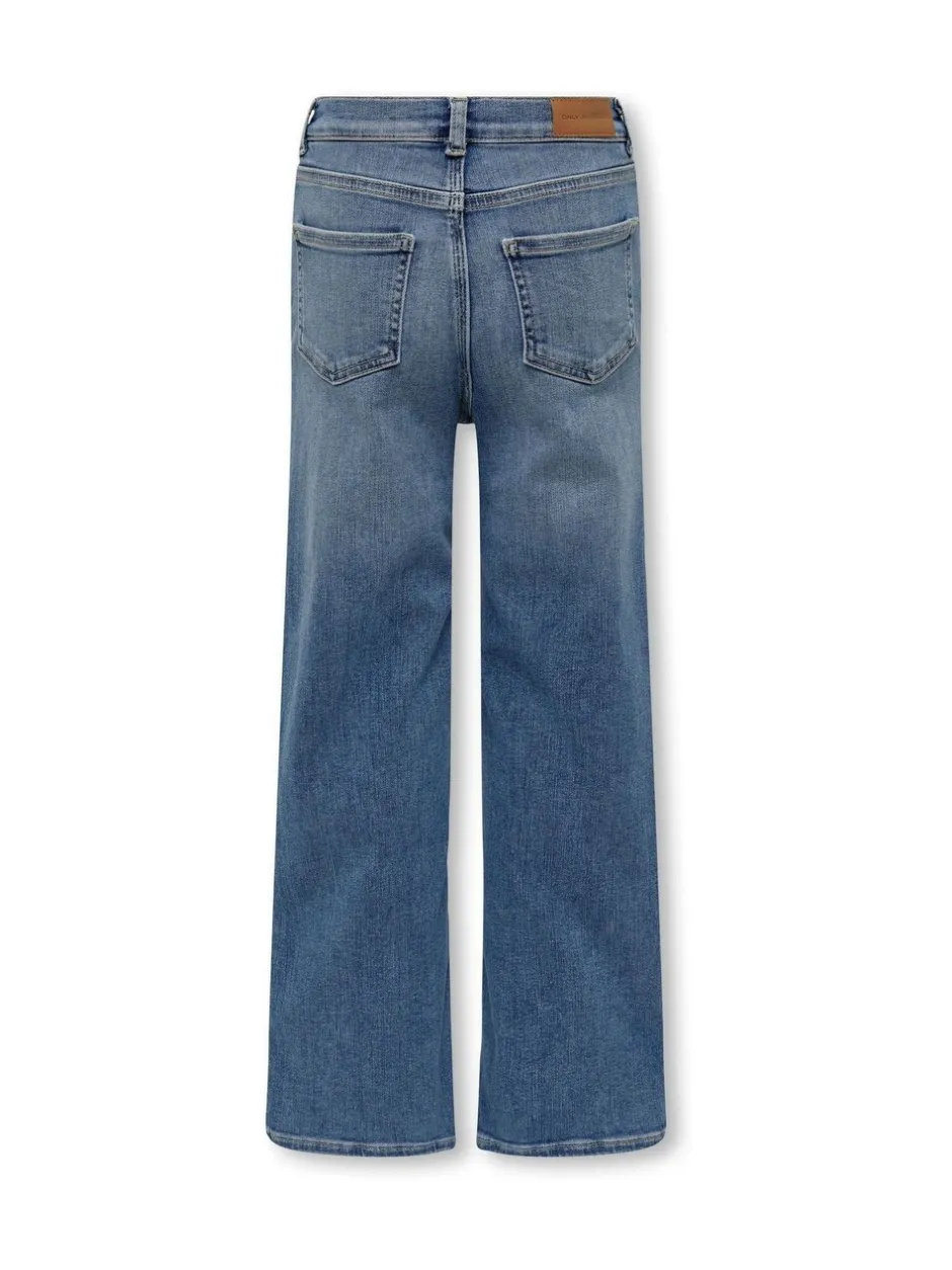 Jeans|ONLY KIDS Blauwe Comfort Stretch Jeans met Wijde Pijpen