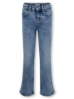 Jeans|ONLY KIDS lichtblauwe jeans met verstelbare taille en rechte pijpen