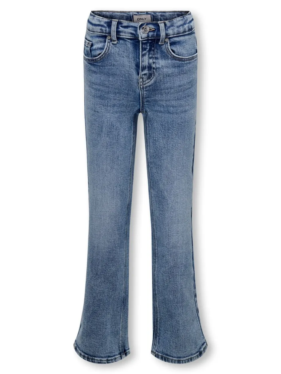 Jeans|ONLY KIDS lichtblauwe jeans met verstelbare taille en rechte pijpen
