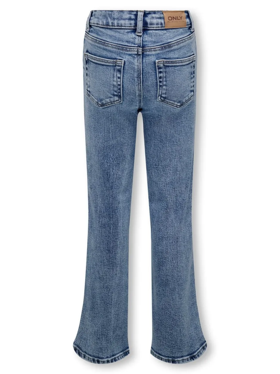 Jeans|ONLY KIDS lichtblauwe jeans met verstelbare taille en rechte pijpen