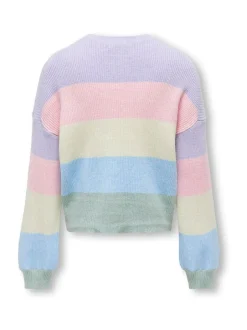 Gebreide Kleding*ONLY KIDS Purple Striped Knitted Jumper