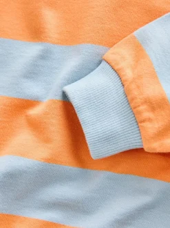 Truien En Breisels|Sweaters En Hoody´S*Next Orange & Blue Stripe - Sweatshirt met ronde hals en all-over print (3 mnd - 7 jr)