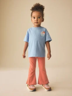 Broeken En Leggings*Next Orange Brown - Geribbelde flare legging (3 mnd-7 jr)