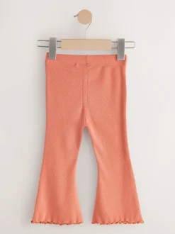 Broeken En Leggings*Next Orange Brown - Geribbelde flare legging (3 mnd-7 jr)