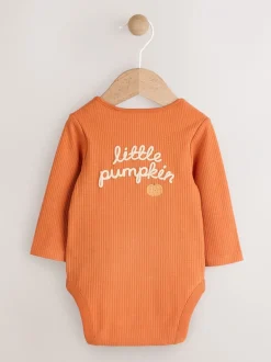 Rompertjes En Hemdjes*Next Oranje - Baby bodysuit met Lange mouwen en mutsje voor Halloween Set