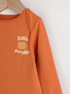 Rompertjes En Hemdjes*Next Oranje - Baby bodysuit met Lange mouwen en mutsje voor Halloween Set