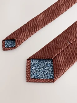 Stropdassen En Pochets*Next Oranje - Stropdas met textuur en dasspeld