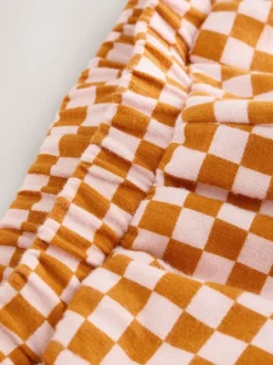 Broeken En Leggings*Next Oranje met dambordmotief - Broek met wijde kortere pijpen (3mnd -7jr)