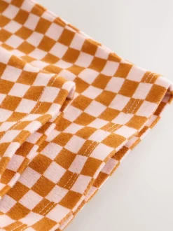 Broeken En Leggings*Next Oranje met dambordmotief - Broek met wijde kortere pijpen (3mnd -7jr)