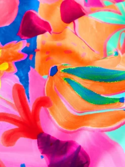 Badkleding|Next Oranje tropisch - Long Sleeve Sunsafe Swimsuit (3mths-16yrs)