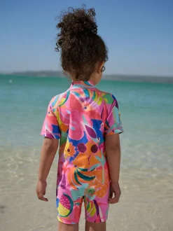 Badkleding|Badkleding*Next Oranje tropisch - Zonbeschermend badpak (3 mnd-10 jr)