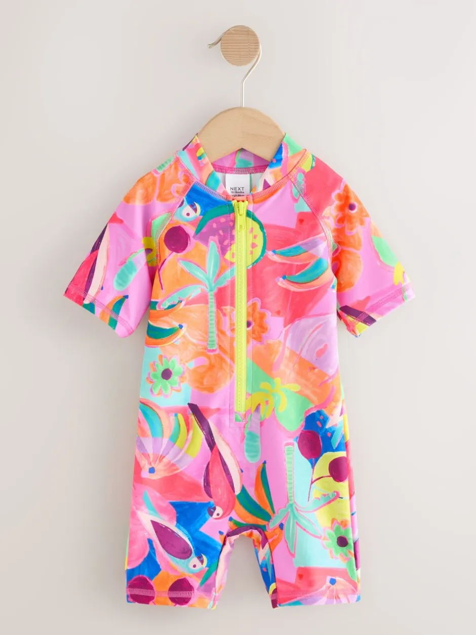 Badkleding|Badkleding*Next Oranje tropisch - Zonbeschermend badpak (3 mnd-10 jr)