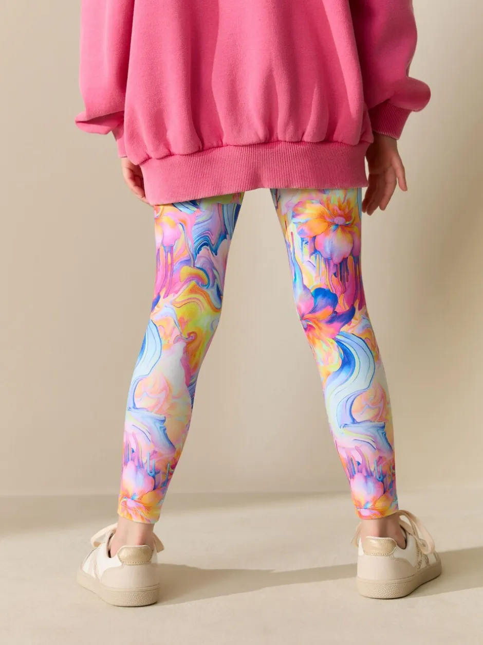 Broeken En Leggings*Next Oranje/blauw gebloemd - Legging (3-16 jr)