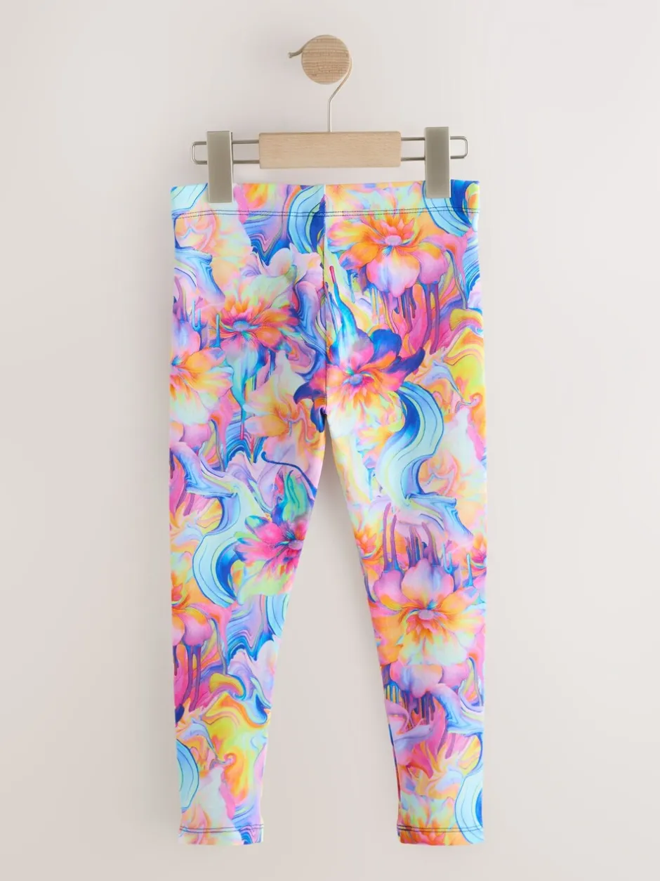 Broeken En Leggings*Next Oranje/blauw gebloemd - Legging (3-16 jr)