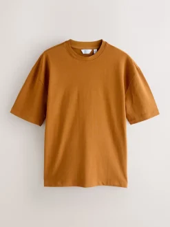 T-Shirts En Hemden*Next - Set van 5 ruimvallende dikke T-shirts Oranje/Grijs/Groen/Marineblauw/Rood