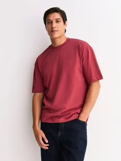 T-Shirts En Hemden*Next - Set van 5 ruimvallende dikke T-shirts Oranje/Grijs/Groen/Marineblauw/Rood