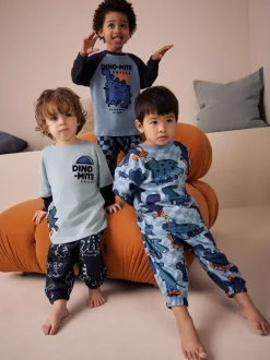 Pyjama's|Nachtkleding En Pyjama's*Next Oranje/marineblauwe met dinosaurusprint - Verpakking van 3 oversized pyjama's 3 (9mnd -10jr)